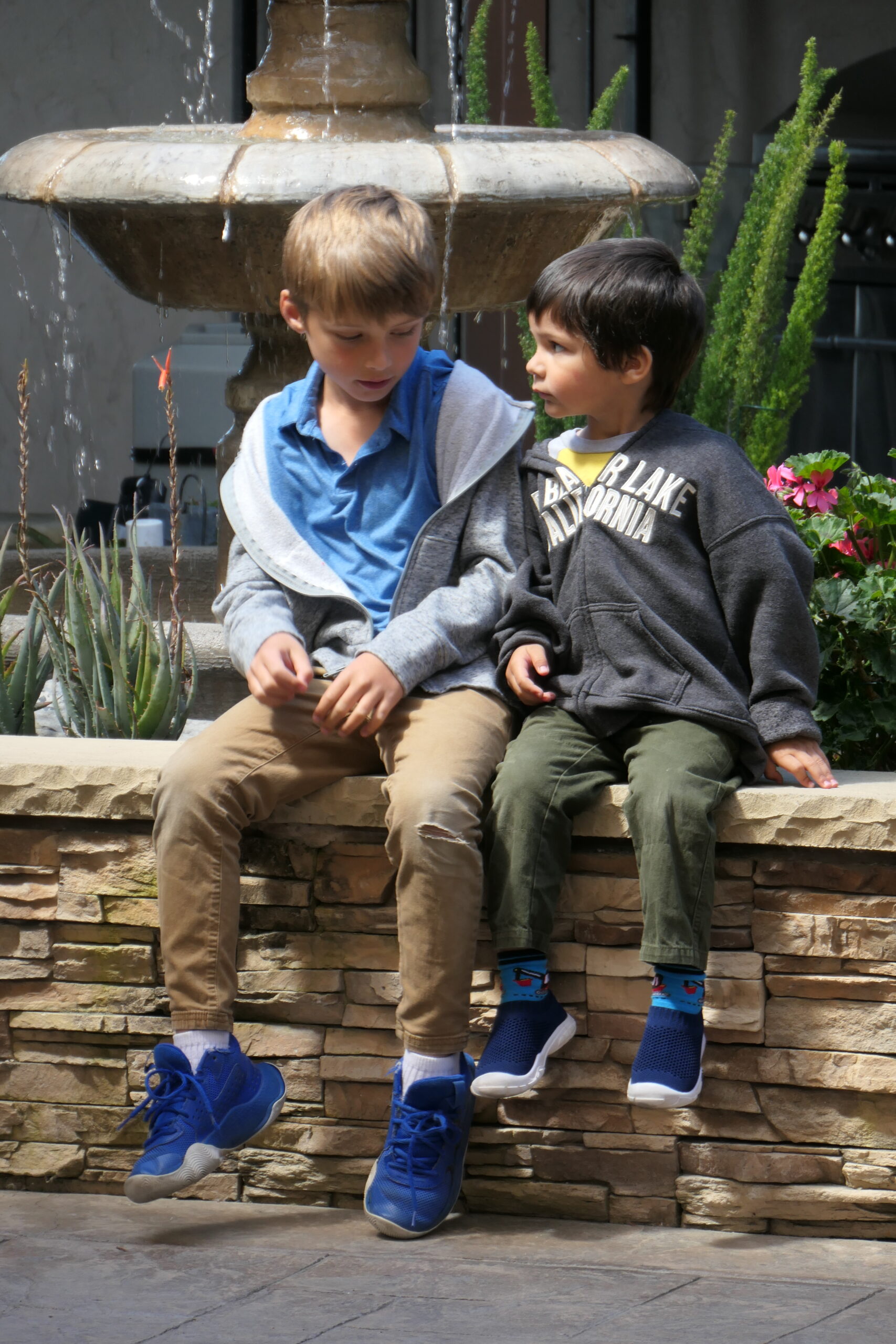 Boys by the fountain